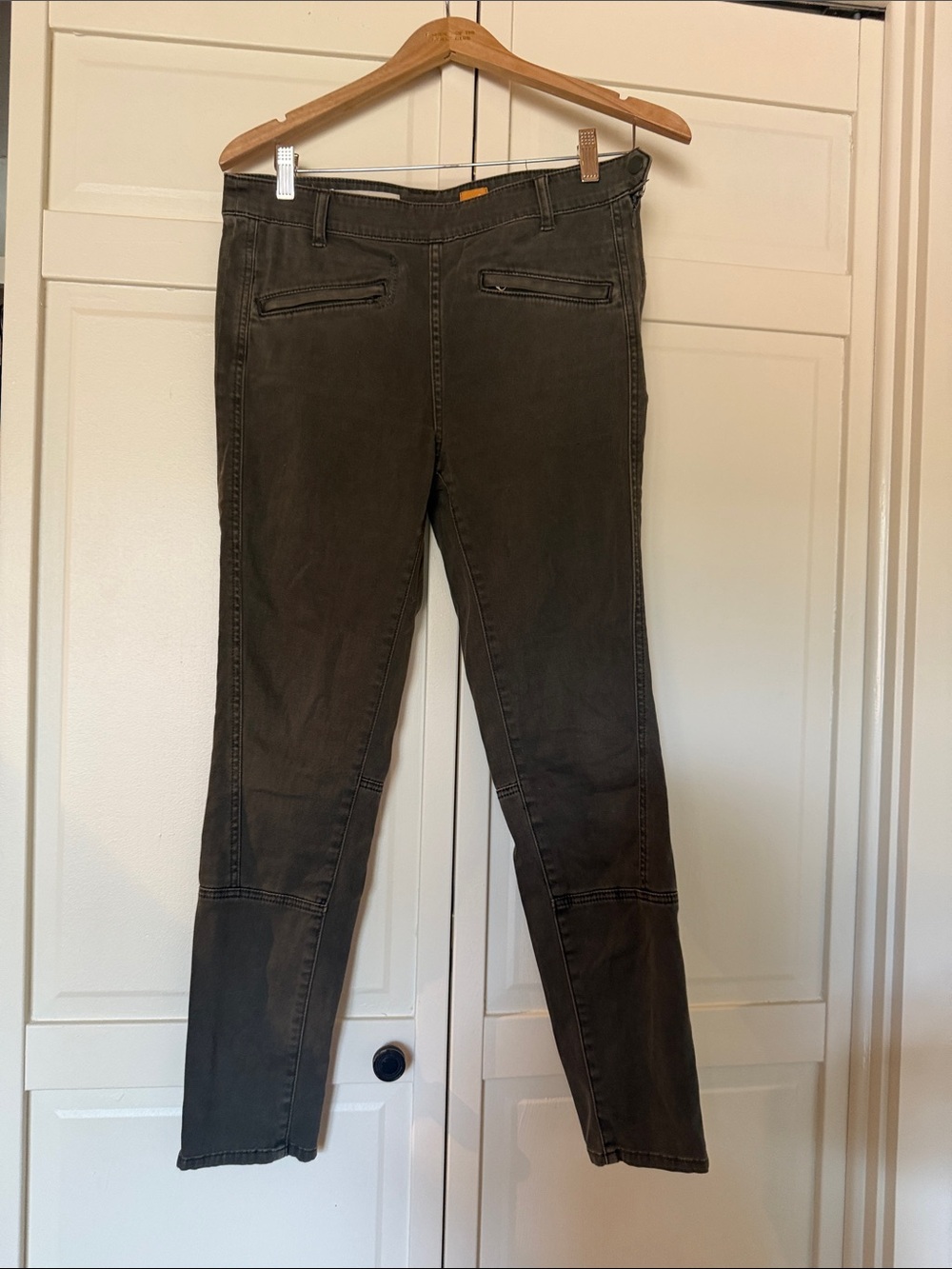 Pilcro Olive-Green Skinny Stretch Jeans